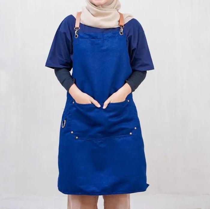 Gambar Apron Barista Suede Apron Masak Celemek Barista Chef Suede Import - Biru navi dari Alimranshop undefined Tokopedia