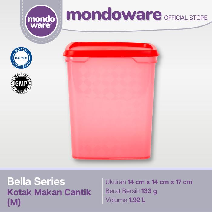 Gambar Kotak Makan Cantik - Food Container - M - Bella Series (Mondoware) - Merah, 1 dari Mondoware Plastics undefined Tokopedia