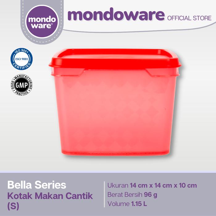 Gambar Kotak Makan Cantik - Food Container - S - Bella Series (Mondoware) - Merah, 1 dari Mondoware Plastics undefined Tokopedia