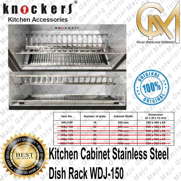 Gambar Rak Piring Lemari Knockers Kitchen Cabinet Stainless WDJ-150,160,170,. - WDJ-150 dari Maju Gemilang Interior undefined Tokopedia