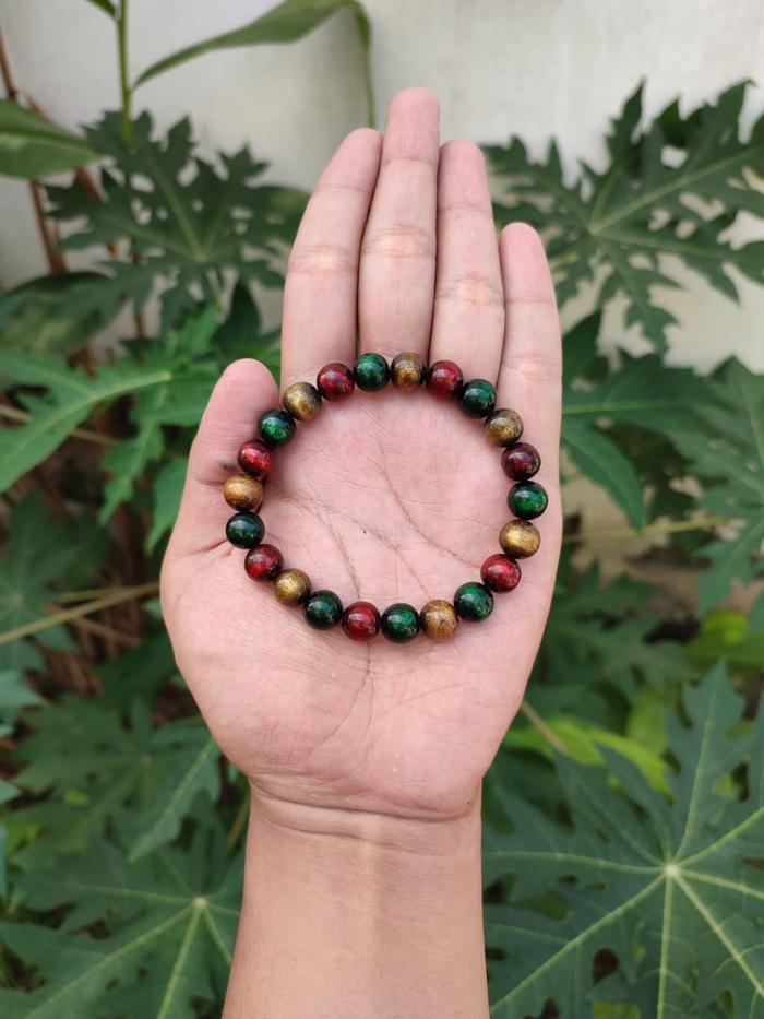 Gambar Gelang Akar Bahar Tali Arus Warna Rasta Dim 10 mm dari Darmawan Aksesoris undefined Tokopedia