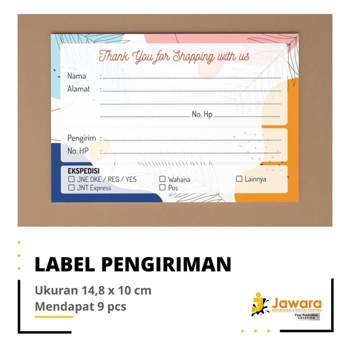 Gambar CETAK STICKER LABEL PENGIRIMAN CUSTOM MURAH dari Jawara Printing_NEW undefined Tokopedia