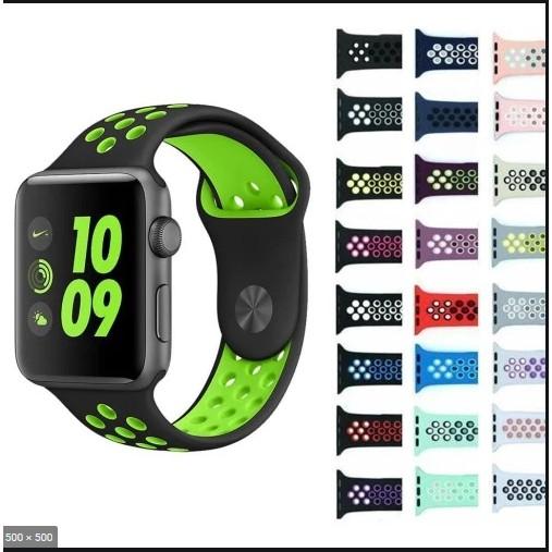 Strap Sport Silikon Apple Watch Iwatch Band Nike Color size 42 44m  42mm/45mm/44mm, black black