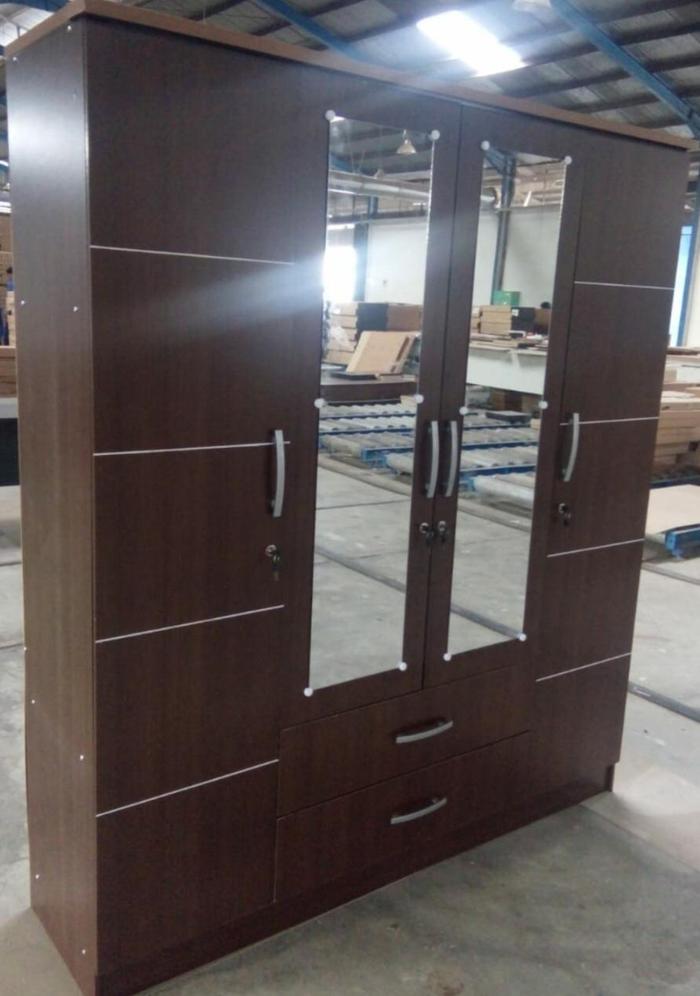 Gambar Lemari Pakaian 4 Pintu - Hitam dari Harapan Meubel Pekanbaru undefined 3 Tokopedia