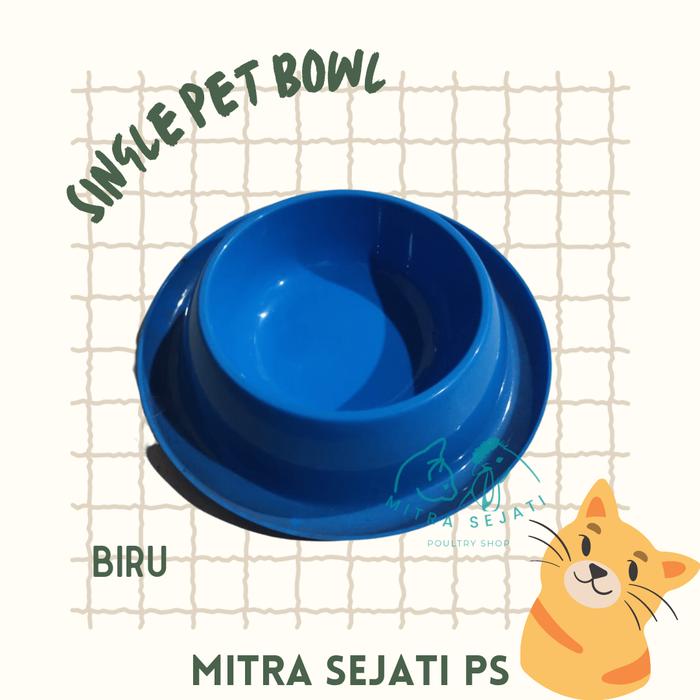 Gambar Tempat Makan Kucing Single Bowl Pet Anti Semut - Biru dari Mitra Sejati Poultry Shop undefined Tokopedia