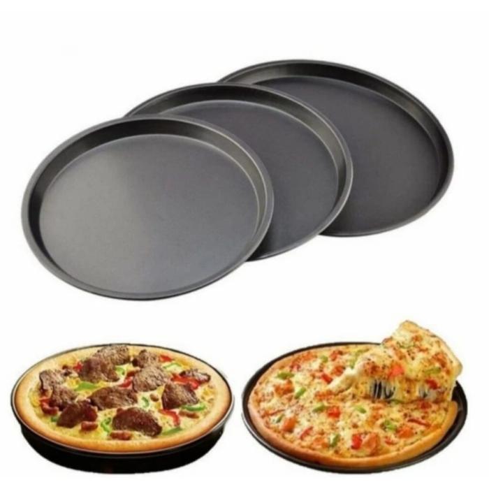 Gambar Loyang Pizza Pan Non Stick Anti Lengket Teflon ~ FOOD GRADE. - Hitam, 22 x 2.5 cm dari Lucky paper & plasindo undefined Tokopedia