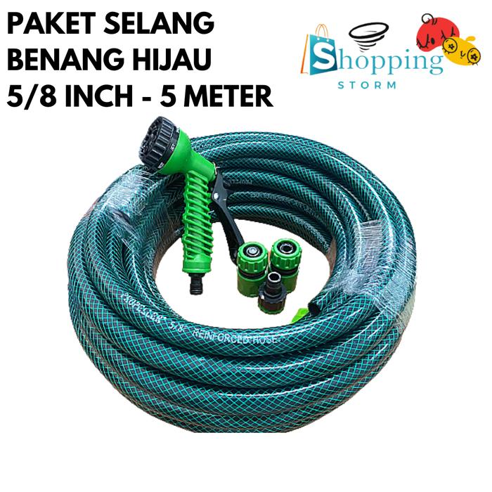 Gambar Selang Air 5/8 Paket Hijau Variasi Bengkok 15Meter Selang Air Taman Semprotan - 5 Meter dari Sweaty horse undefined Tokopedia