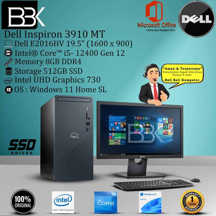 Gambar PC DELL Inspiron 3910 MT i5-12400 8GB 16GB 32GB 512GB 1TB SSD W11HSL - 8GB 512GB SSD dari Beli Beli Komputer undefined Tokopedia