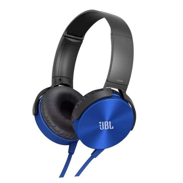 Gambar HEADPHONE JBL XB-450 EXTRA BASS WITH MIC / EARPHONE / HANDSFREE - Biru dari Toserbatc57 undefined Tokopedia