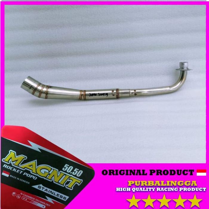 Gambar Pipa leher knalpot Jupiter Z samping full stainless grand shogun vega - Stainless dari magnitexhaust58 undefined Tokopedia