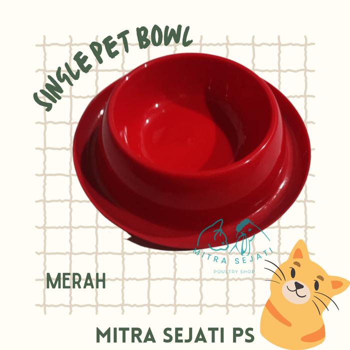 Gambar Tempat Makan Kucing Single Bowl Pet Anti Semut - Merah dari Mitra Sejati Poultry Shop undefined Tokopedia