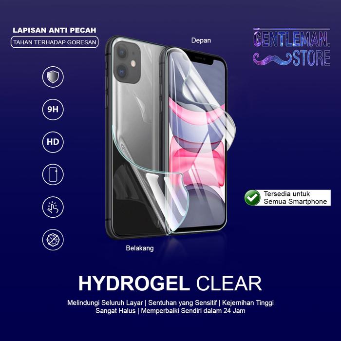 Gambar HYDROGEL SCREEN PROTECTOR ANTI GORES FULL COVER ALL TYPE HP - CLEAR DEPAN, INFINIX dari Gentleman Card Store undefined Tokopedia