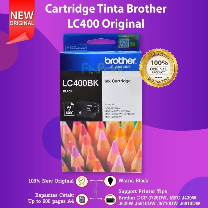 Gambar Cartridge Tinta Brother LC400 Printer 725DW MFC-J430W 625DW 5910DW - Black, ORIGINAL dari FixPrint Indonesia undefined Tokopedia