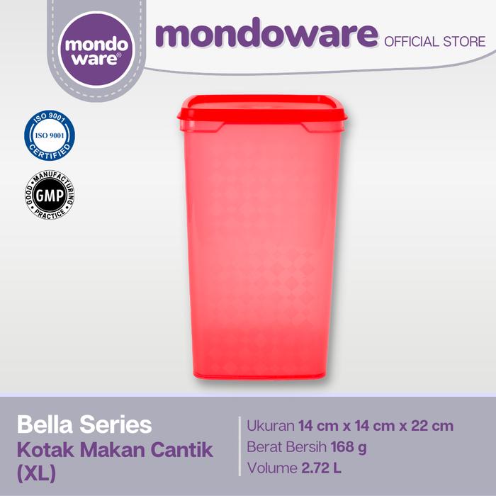 Gambar Kotak Makan Cantik - Food Container - XL - Bella Series (Mondoware) - Merah, 1 dari Mondoware Plastics undefined Tokopedia