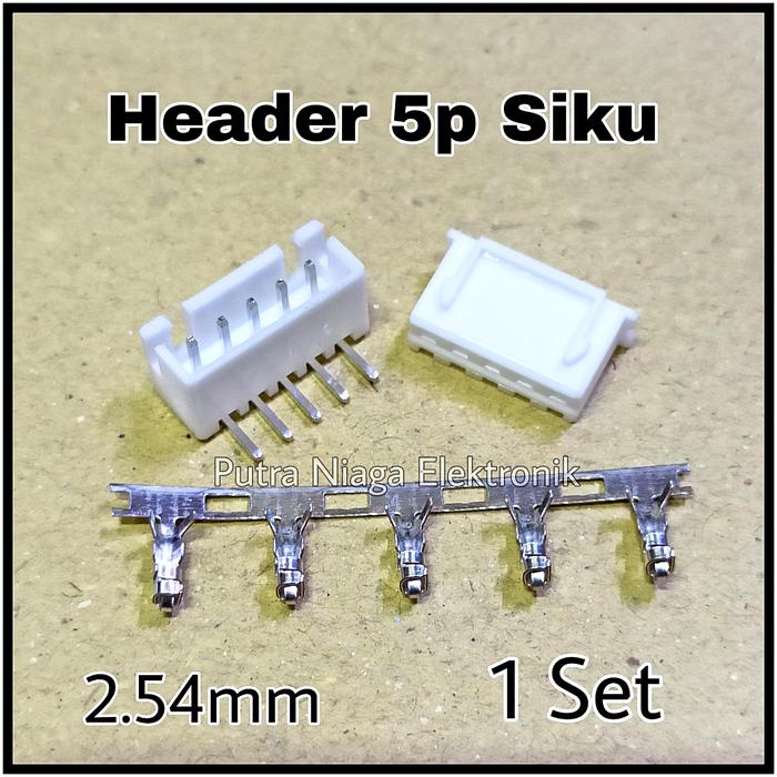 Gambar (1 Set) Konektor Header Siku 5 Pin 2.54mm JST XH 5p Male Female 5pin dari Putra Niaga Elektronik undefined Tokopedia