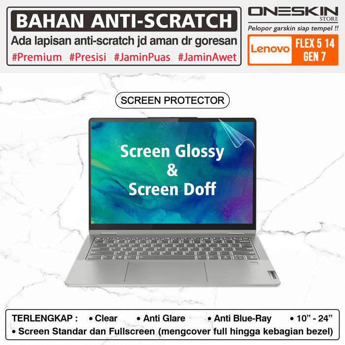 Gambar Pelindung Layar Screen Protector Guard Kompatibel untuk Lenovo IdeaPad Flex 5 5i-14 14ALC7 14IAU7 Gen 7 Glossy Doff Anti Blueray - Screen Glossy dari Oneskin Store Indonesia undefined Tokopedia