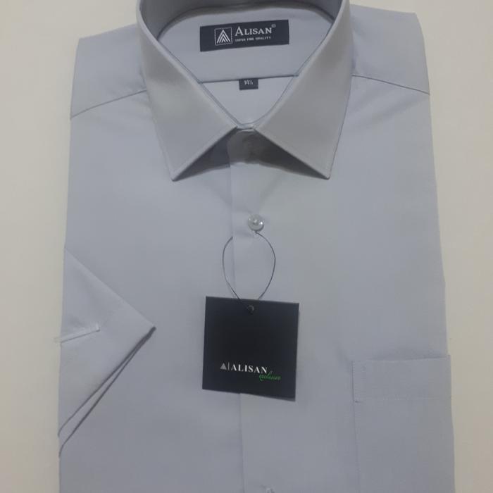 Gambar Kemeja Pria Alisan Slim fit Lengan Pendek Maron Original - abu 1, no 14.5 = S dari VISI AR undefined Tokopedia