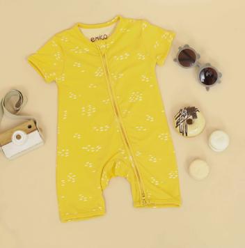 Gambar EMICO TENCEL BABY ROMPER SHORT - HONEY, 0-6M dari Papamama Babyshop undefined Tokopedia