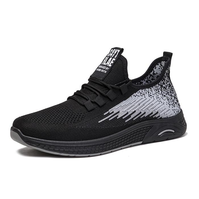 Gambar Sepatu Lari Pria Mesh Sepatu Sneakers Sport Running Jogging Casual - Hitam, 42 dari OneMMA undefined Tokopedia