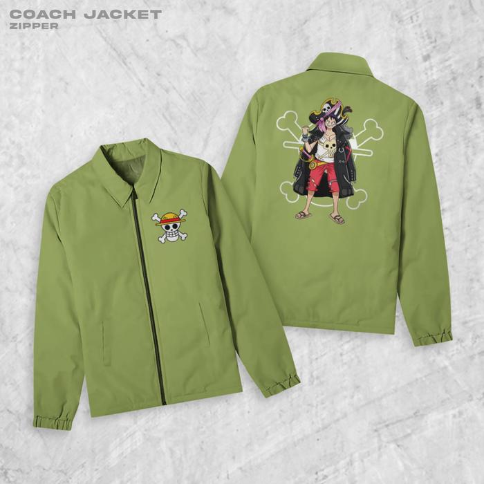 Gambar Zipper LUFFY RED Jaket Coach Pria Outwear Unisex Parasut Jaket - ARMY, L dari Fortklass Kota Administrasi Jakarta Barat Tokopedia