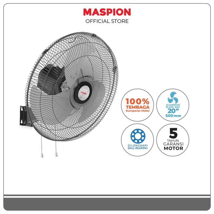 Gambar Maspion Power Wall Fan Kipas Angin Dinding 20 Inch PW-506 W dari Maspion Official Store undefined Tokopedia