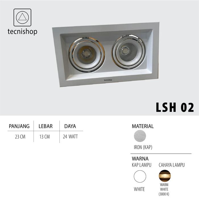 Gambar Lampu Sorot/One Two Head Downlight/Spot Led/Termasuk Lampu - LSH01 - 2 mata dari tecnishop.id undefined Tokopedia
