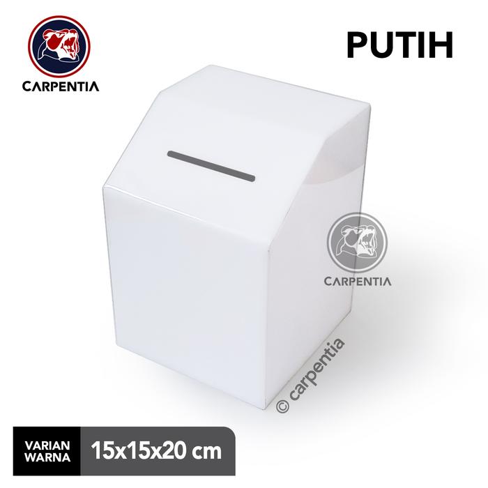 Gambar Kotak Amal / Kotak Saran Akrilik - 15x15x20 cm / Polos / Tipe B Miring - Putih dari Carpentia Indonesia undefined Tokopedia