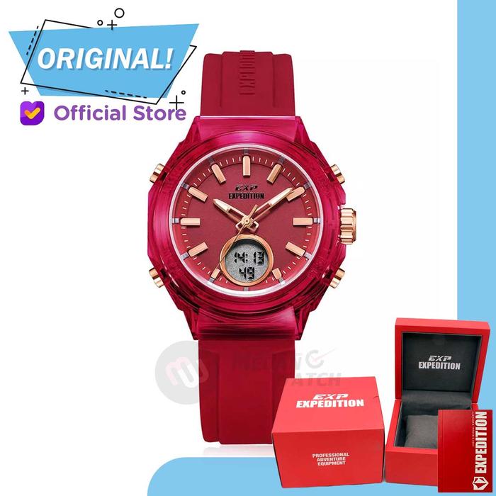 Gambar Jam Tangan Wanita Analog-Digital Expedition 6831MH E6831 E 6831 MH Original Garansi Resmi - Red Rosegold dari Medan Watch undefined Tokopedia