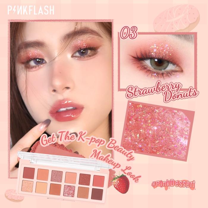 Gambar PINKFLASH #PinkDessert 12 Shades Eyeshadow Palette High Pigment PFE15 - #03 dari PINKFLASH STORE undefined Tokopedia