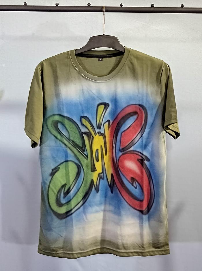 Gambar Baju kaos distro Airbrush Slank Termurah,tercepat (Pria&Wanita) - Hijau, L dari Mangap airbrush undefined Tokopedia