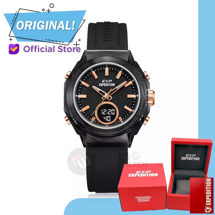 Gambar Jam Tangan Wanita Analog-Digital Expedition 6831MH E6831 E 6831 MH Original Garansi Resmi - Black Rosegold dari Medan Watch undefined Tokopedia
