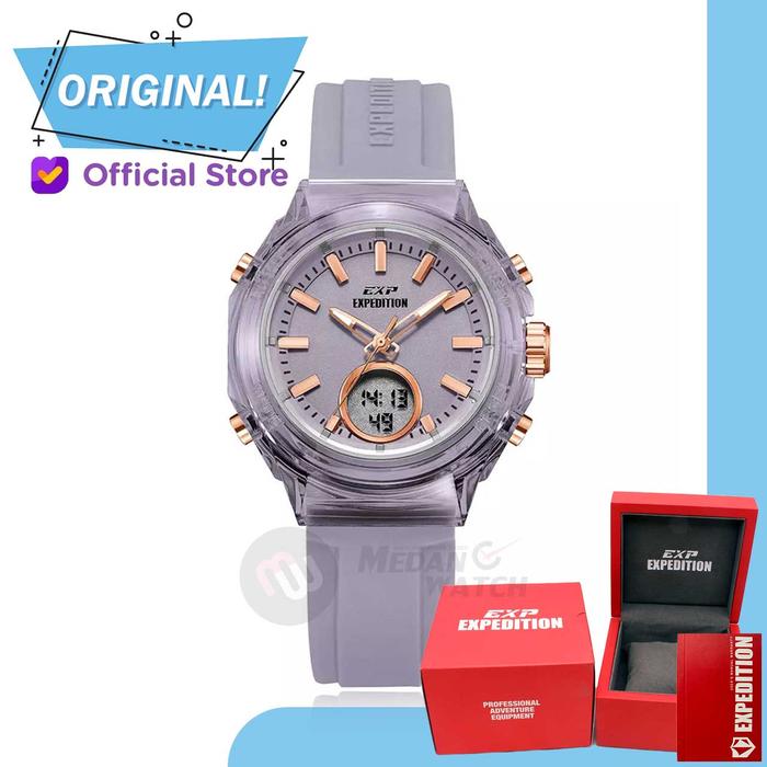 Gambar Jam Tangan Wanita Analog-Digital Expedition 6831MH E6831 E 6831 MH Original Garansi Resmi - Purple Rosegold dari Medan Watch undefined Tokopedia