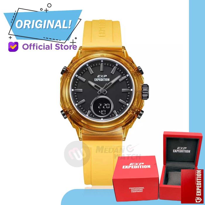 Gambar Jam Tangan Wanita Analog-Digital Expedition 6831MH E6831 E 6831 MH Original Garansi Resmi - Yellow Black dari Medan Watch undefined Tokopedia