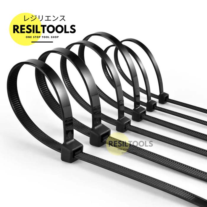 Gambar 100 buah Kabel Tis Nylon 3.6 x 15 cm Anti UV Pengikat Ties Outdoor - Hitam dari RESILTOOLS undefined Tokopedia
