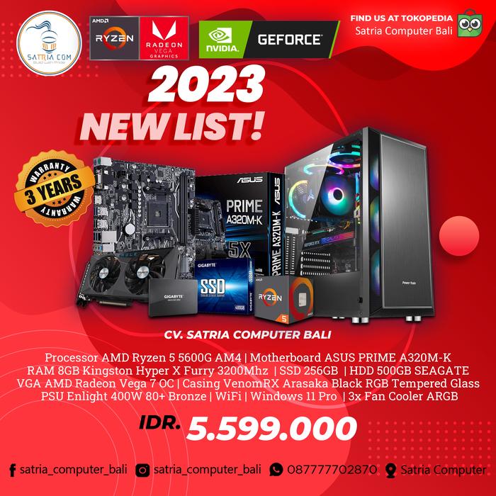 Jual PC RAKITAN GAMING AMD RYZEN 5600G AM4/8GB/VEGA 7/SSD 256GB+
