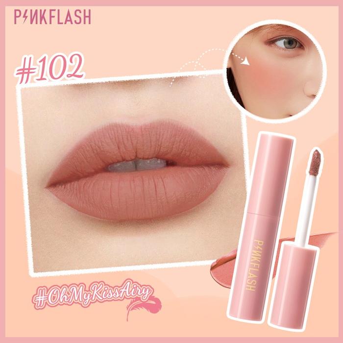 Gambar PINKFLASH #OhMyKissAiry Cheek and Lip Cream Velvet Finish PFM01 - #102 dari PINKFLASH STORE undefined Tokopedia