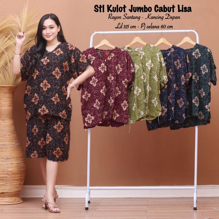Gambar Setelan Piyama Busui / Baju Tidur Wanita / Setelan Kulot Batik Karimun - K-J Lisna dari Sofiaa Boutique undefined 5 Tokopedia