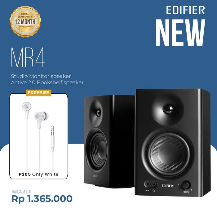 Gambar Edifier MR4 Studio Monitor speaker Active 2.0 Bookshelf speaker - MR4+P205 WHITE dari Edifier Speaker Store undefined Tokopedia