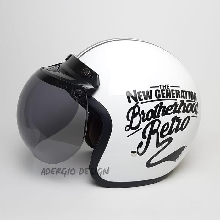 Gambar HELM BOGO RETRO Motif Simple Is Good Polkadot Brotherhood Full Cat - 9. Brother PGLH, Datar Bening dari Adergio Design undefined Tokopedia
