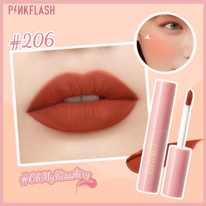 Gambar PINKFLASH #OhMyKissAiry Cheek and Lip Cream Velvet Finish PFM01 - #206 dari PINKFLASH STORE undefined Tokopedia