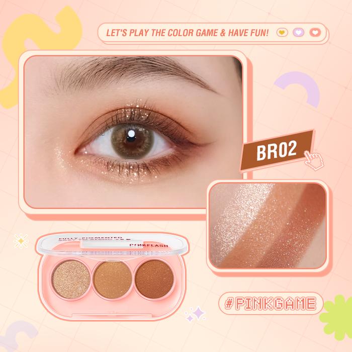 Gambar PINKFLASH 3 Shades Eyeshadow Palette Glitter 3 Shades PFE23 - #BR02 dari PINKFLASH STORE undefined Tokopedia