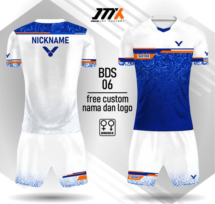 Gambar jersey setelan badminton victor batik free nama dan logo - Biru, XS dari jmxfactory undefined Tokopedia