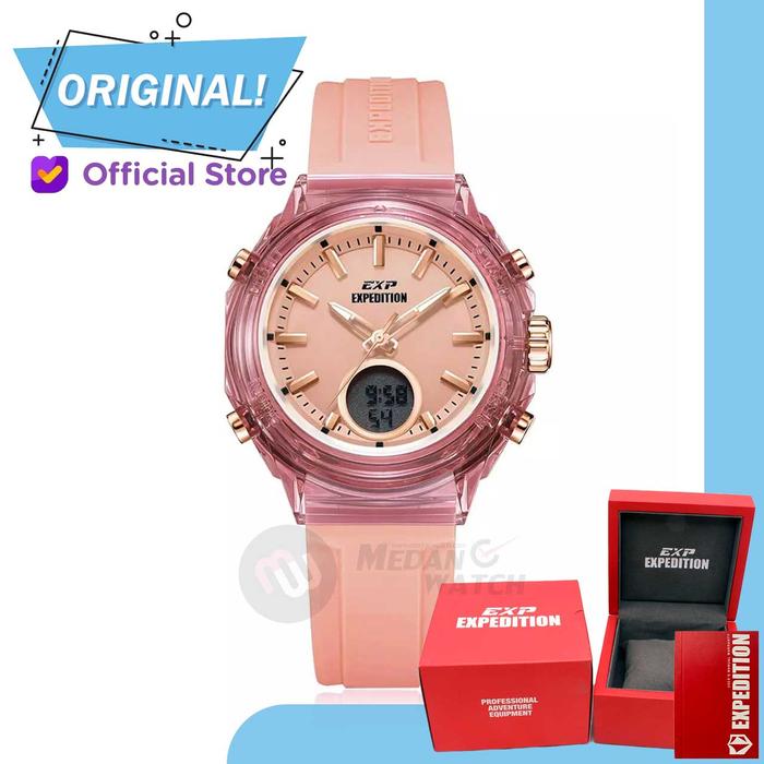 Gambar Jam Tangan Wanita Analog-Digital Expedition 6831MH E6831 E 6831 MH Original Garansi Resmi - Pink Rosegold dari Medan Watch undefined Tokopedia