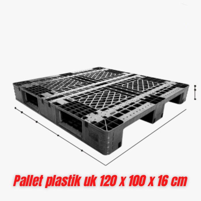 Gambar Pallet Plastik Baru (NEW) uk 120 x 100 x 16 cm HITAM static,dinamic,dl dari Anugrah Plastik_NEW undefined Tokopedia