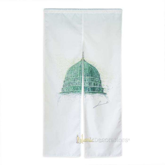 Gambar Tirai Pintu Jepang Gorden Kanvas Motif Islami - Noren Japanese Curtain - Masjid Nabawi dari Zaytuna Market undefined Tokopedia