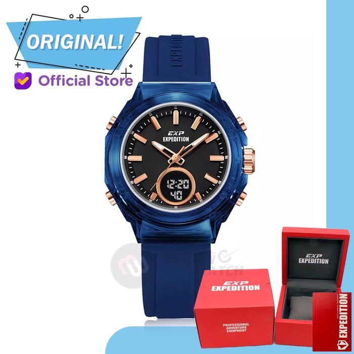 Gambar Jam Tangan Wanita Analog-Digital Expedition 6831MH E6831 E 6831 MH Original Garansi Resmi - Blue Black dari Medan Watch undefined Tokopedia