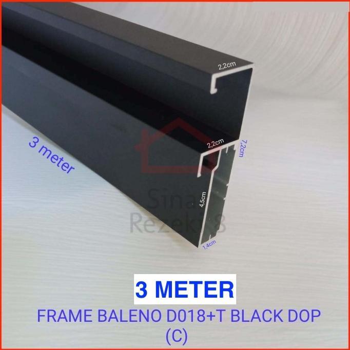 Jual Frame Alumunium Handle HITAM Profil Lis Kaca Lemari Bingkai Frame ...