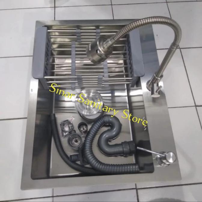 Gambar Paket Set Kumplt Bak Cuci Piring 6045 Stainless/Tempat Cuci Set Kran dari Sinar Sanitary Store undefined Tokopedia