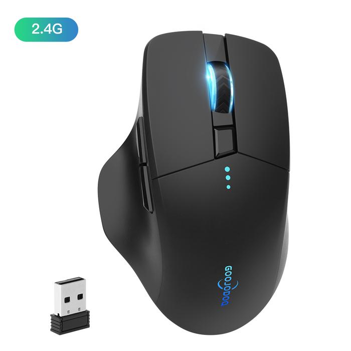 Gambar Wireless Mouse Bluetooth 4000DPI USB Laptop PC 2.4GHz Silent Gaming - Hitam, 2.4G dari GOOJODOQ LOCAL SHOP undefined Tokopedia