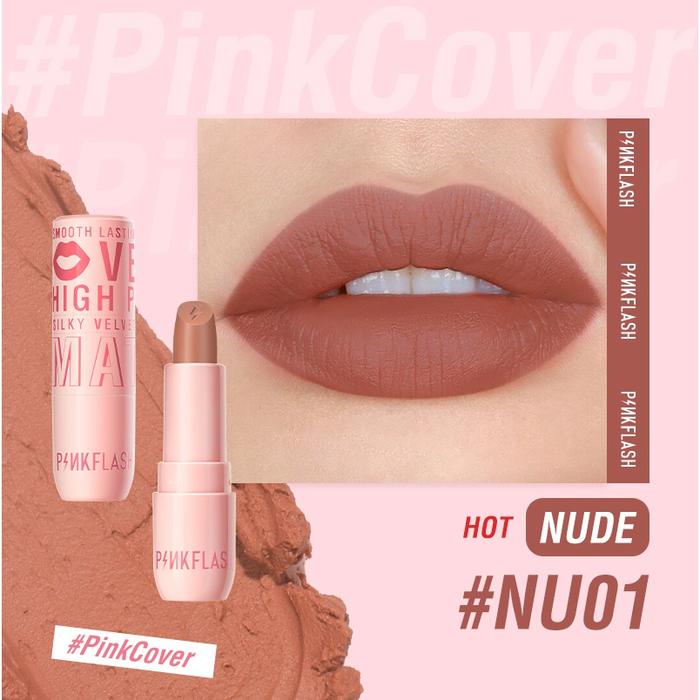 Gambar PINKFLASH PinkCover Cover Girl Velvet Matte Cream Lipstick PFL05 - NU01 dari PINKFLASH STORE undefined Tokopedia